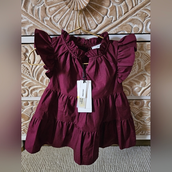 A Loves A Other - A Loves A Girls Burgundy Ruffle Dress 2T